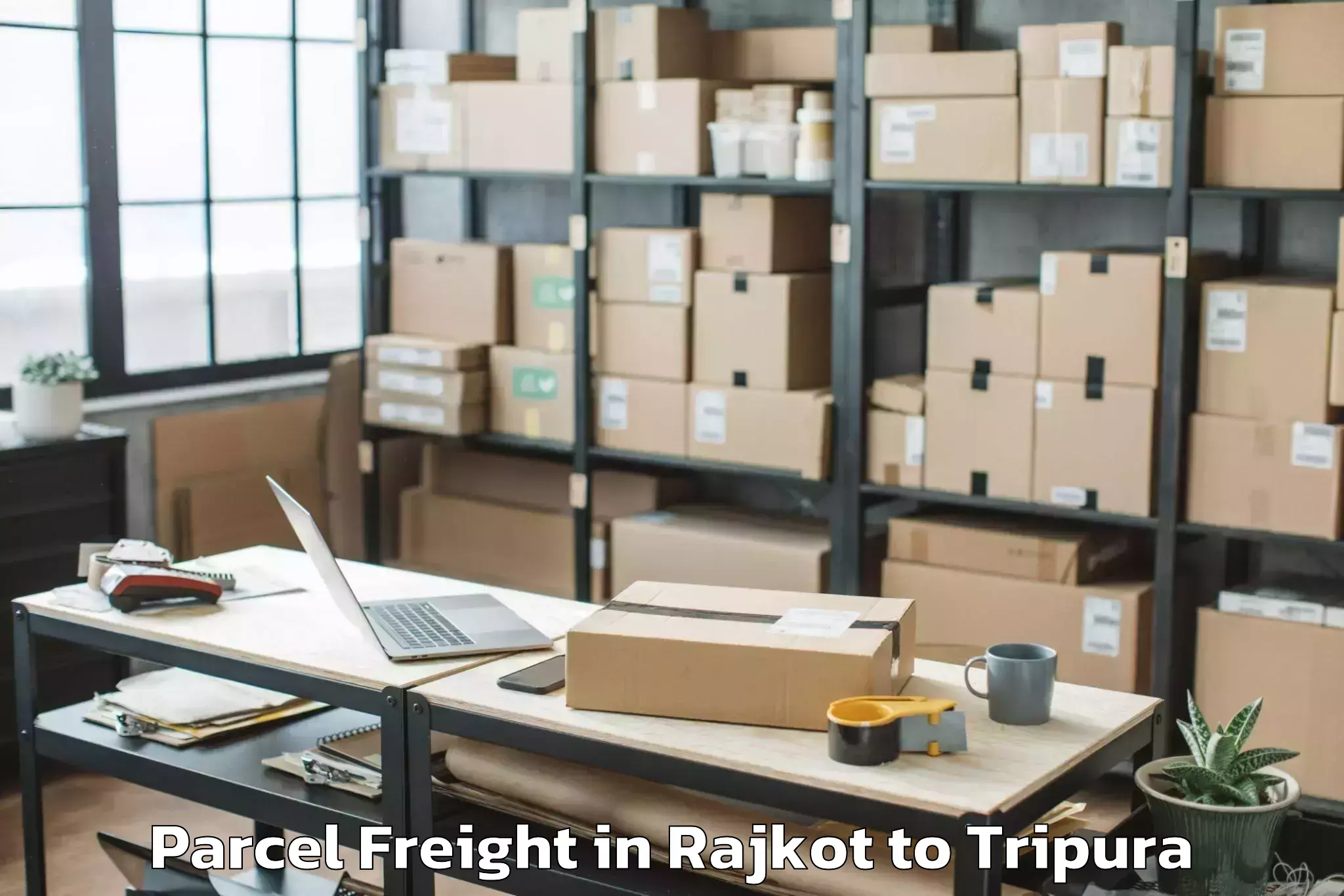 Affordable Rajkot to Jampuijala Parcel Freight